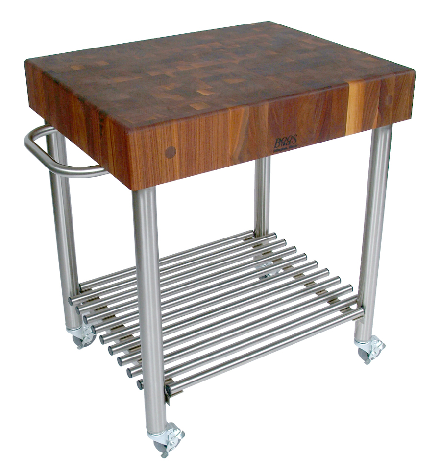 John Boos Cucina D'Amico Walnut Butcher Block Cart